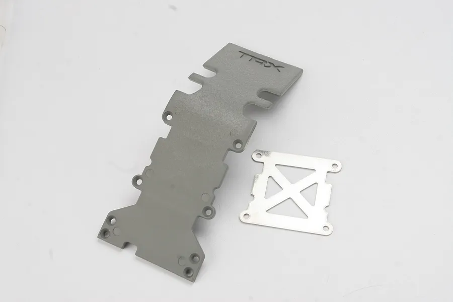 Traxxas Rear Plastic Skid Plate (Grey) w/ Stainless Steel Plate image 5322