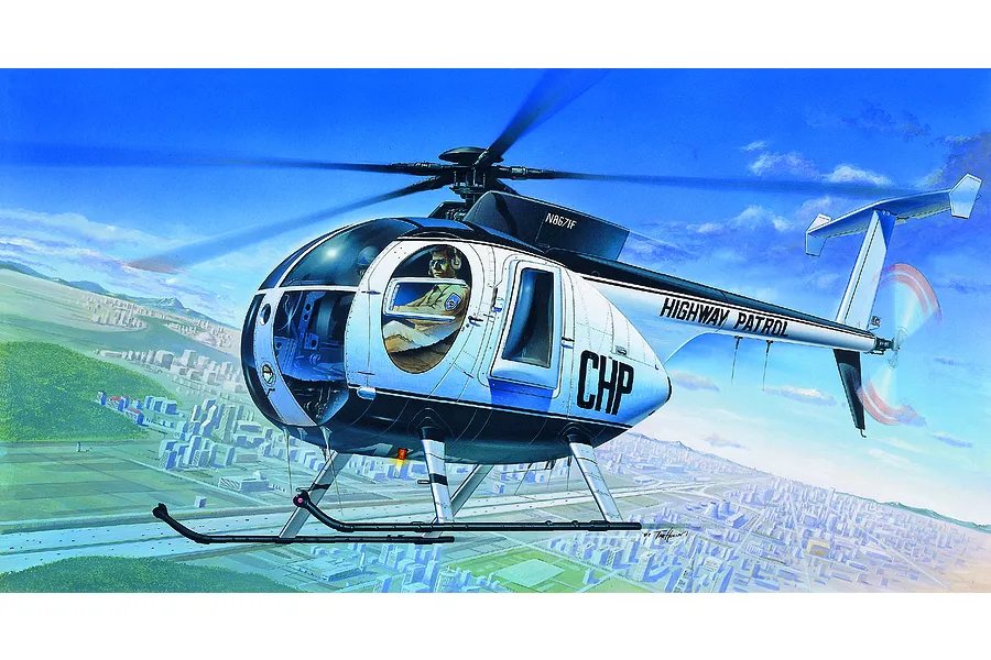Academy 1/48 Hughes 500D Police Helicopter Scaled Plastic Model Kit image 53239