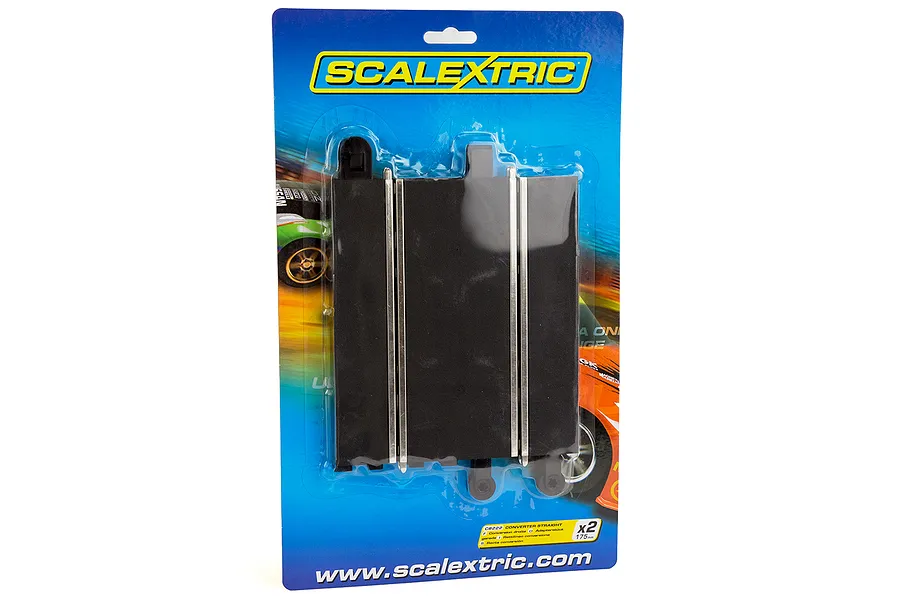 Scalextric 1/32 Track Converter Straight Track 175mm 2Pcs image 53281