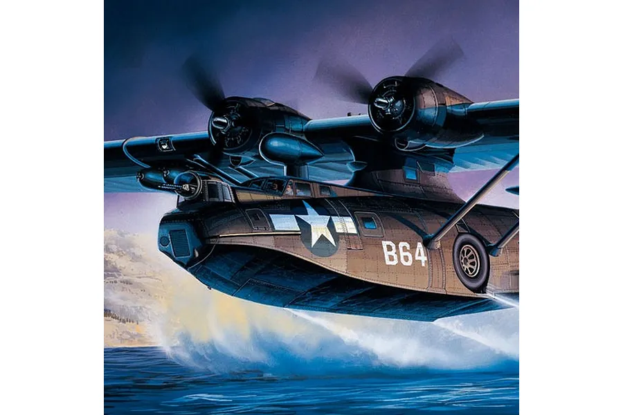 Academy 1/72 RAAF PBY-5A Catalina &amp;quot;Black Cat&amp;quot; Seaplane Bomber Scaled Plastic Model Kit image 53299