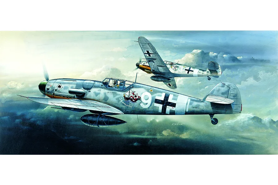 Academy 1/72 Luftwaffe Messerschmitt Bf109G-6 Fighter Scaled Plastic Model Kit image 53303