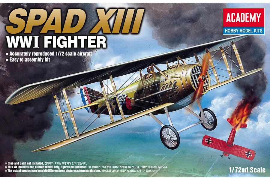 Academy 1/72 WWI Spad XIII Fighter Scaled Plastic Model Kit image 53311