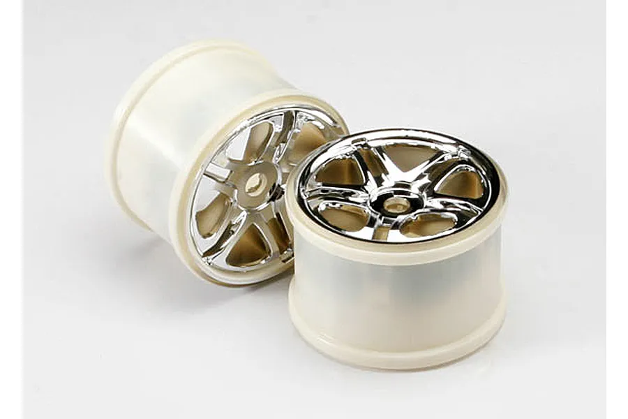 Traxxas 3.8&amp;quot; SS Split Spoke Chrome Rims 2Pcs image 5343