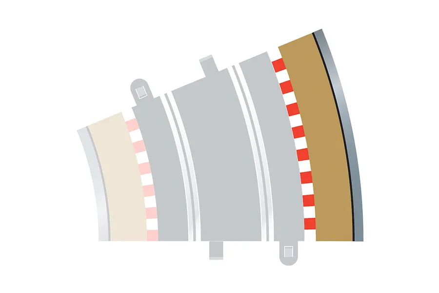 Scalextric 1/32 Track Radius 3 Outer Curve Borders &amp;amp; Barriers 22.5 Degree 4Pcs image 53486