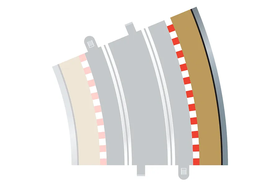 Scalextric 1/32 Track Radius 4 Outer Curve Borders &amp;amp; Barriers 22.5 Degree 4Pcs image 53498