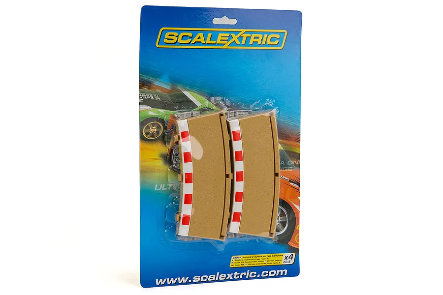 Scalextric 1/32 Track Radius 2 Outer Curve Borders &amp;amp; Barriers 22.5 Degree 4Pcs image 53499