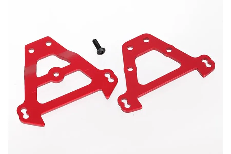 Traxxas Red Aluminium Front &amp;amp; Rear Bulkhead Set image 5351
