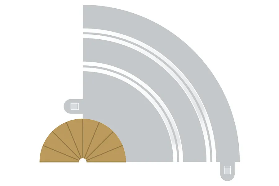 Scalextric 1/32 Track Radius 1 Inner Curve Borders and Barries 180 Degree 2Pcs image 53506