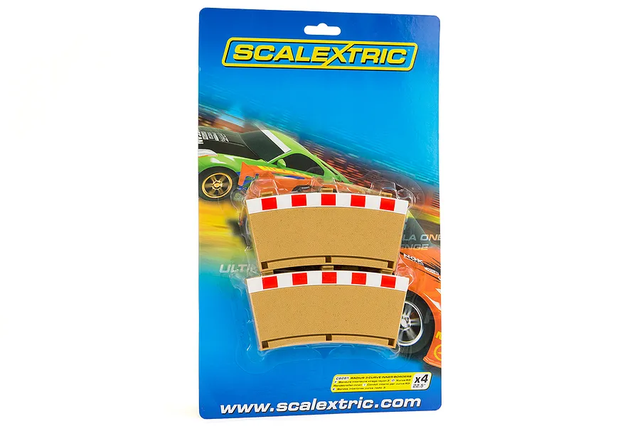Scalextric 1/32 Track Radius 3 Inner Curve Borders &amp;amp; Barriers 22.5 Degree 4Pcs image 53509