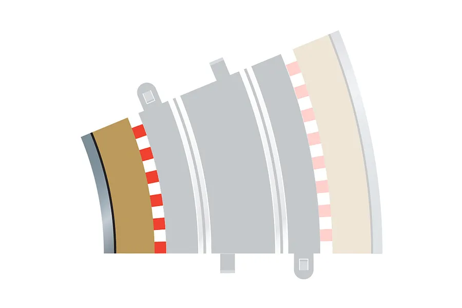Scalextric 1/32 Track Radius 3 Inner Curve Borders &amp;amp; Barriers 22.5 Degree 4Pcs image 53510