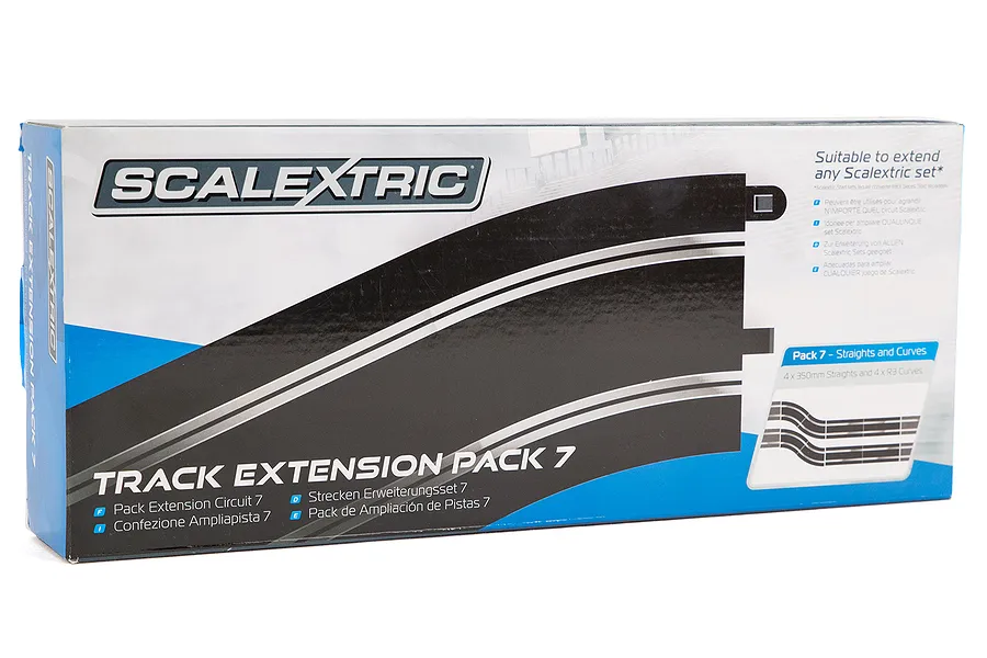 Scalextric 1/32 Track Extension Pack Straights &amp;amp; R4 Curves 8Pcs image 53544