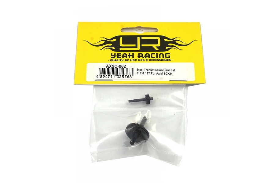 Yeah Racing SCX24 Steel 51T &amp;amp; 19T Transmission Gear Set image 53655