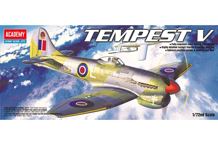 Academy 1/72 RAF Hawker Tempest V Fighter Scaled Plastic Model Kit image 53753