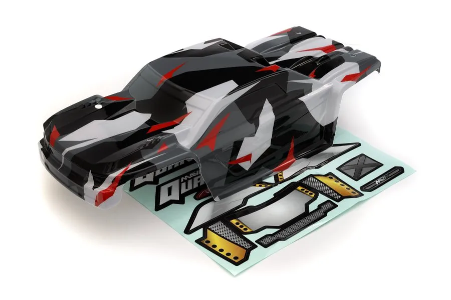 Maverick 1/10 Quantum+ XT Grey &amp;amp; Red Painted Body Shell w/ Decals image 53774