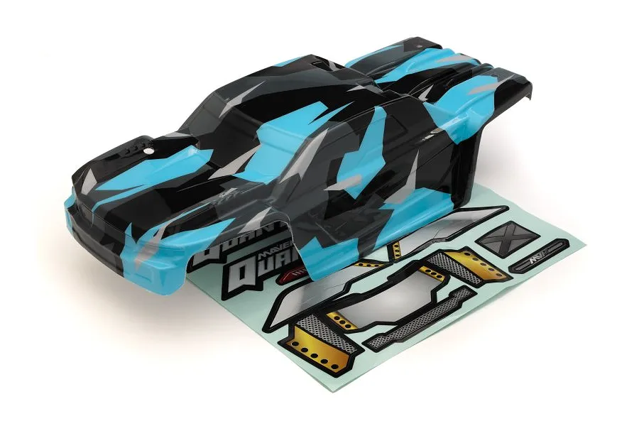 Maverick 1/10 Quantum+ XT Grey &amp;amp; Blue Painted Body Shell w/ Decals image 53776