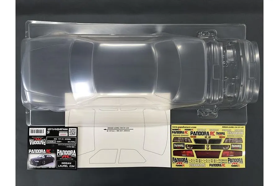 Pandora RC 1/10 Nissan Laurel C34 Unpainted Body Shell image 8