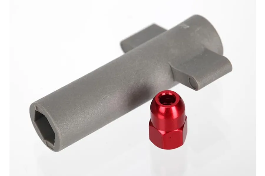 Traxxas Red Aluminium Antenna Crimp Nut w/ 8mm Hex Wrench image 5392