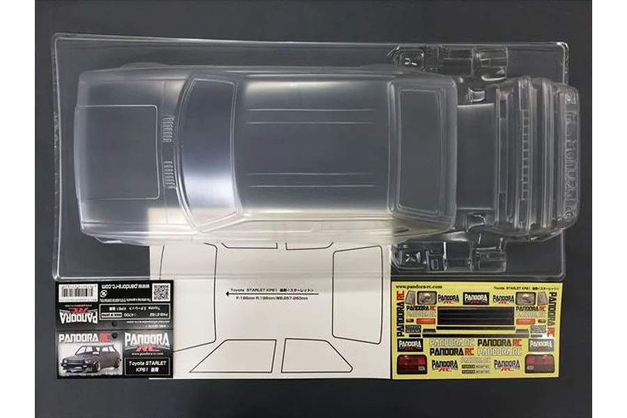 Pandora RC 1/10 Toyota Starlet KP61 Late model Unpainted Body Shell image 53992