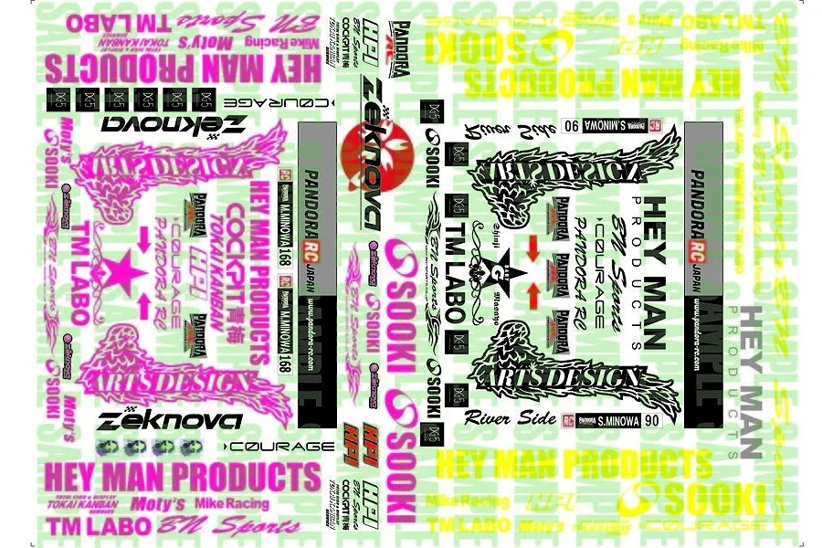 Pandora RC 1/10 Vinyl &amp;amp; Logo Sticker Set image 54322