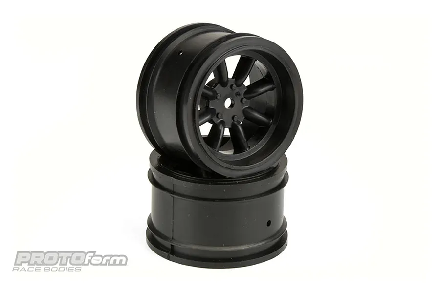 Pro-Line 1.9&amp;quot; VTA 31mm Rear Tyres on 8-Spoke Black Rims - Glued Wheels 2Pcs image 54458