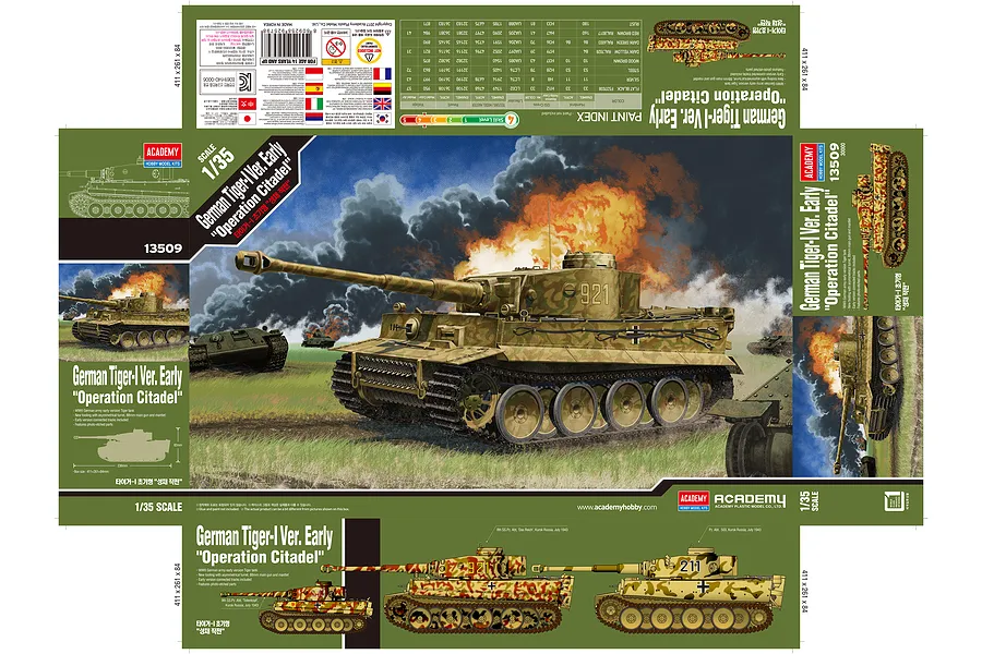 Academy 1/35 German Tiger-I &amp;quot;Operation Citadel&amp;quot; (Early Version) Tank Scaled Plastic Model Kit image 54461