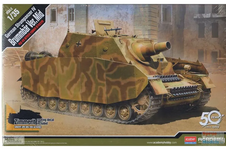 Academy 1/35 German Strumpanzer IV BrummbÃr (Mid Version) Tank Scaled Plastic Model Kit image 54473