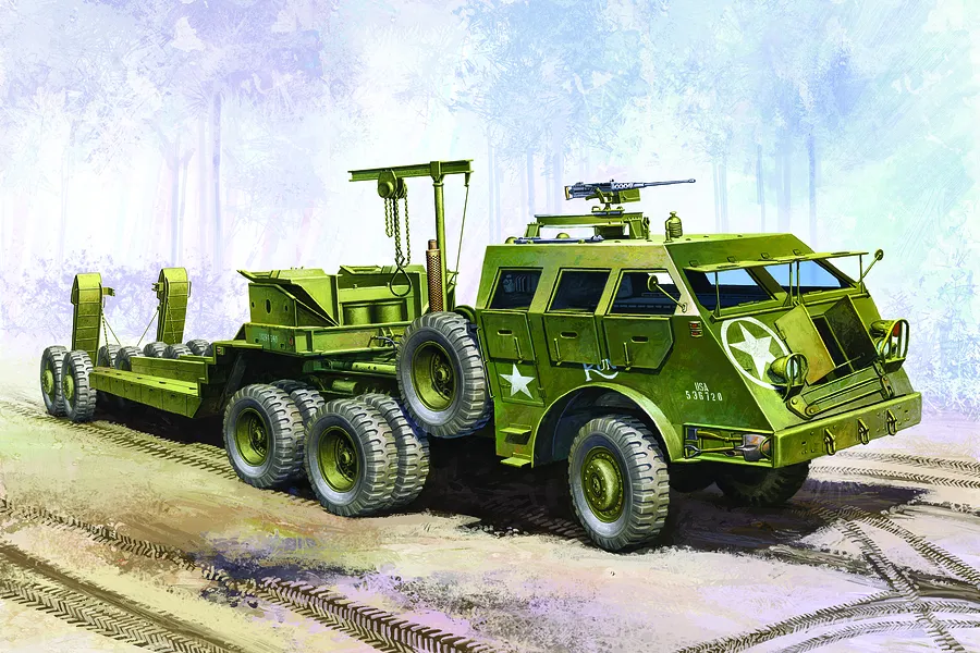 Academy 1/72 U.S. M26 Dragon Wagon Tank Transporter Scaled Plastic Model Kit image 54515