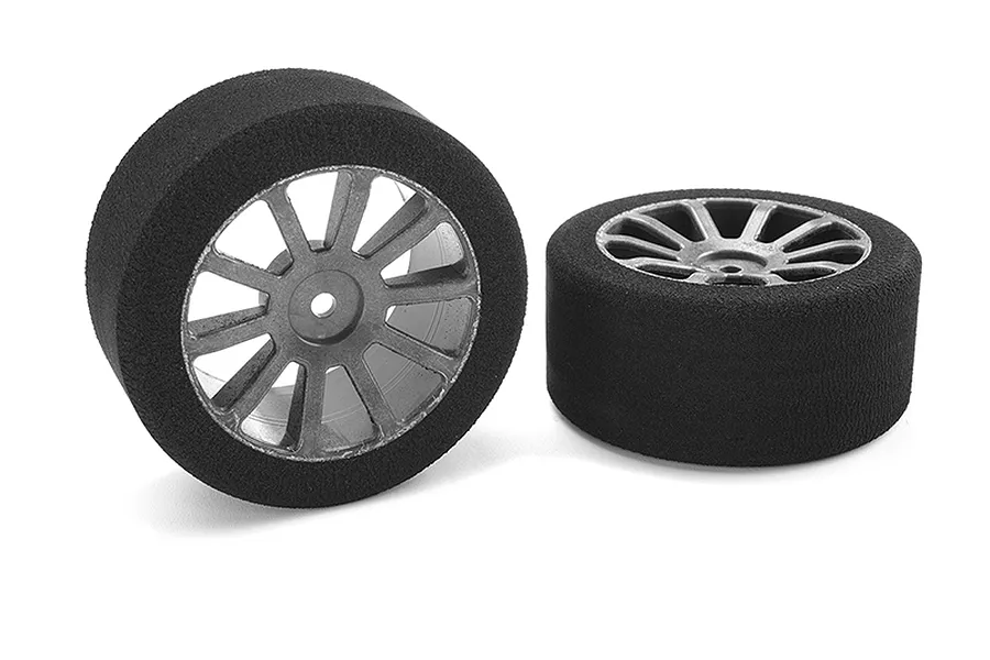 Team Corally 1.9&amp;quot; Attack Foam (40 Shore) 30mm Rear Tyres on 10-Spoke Grey Rims - Glued Wheels 2Pcs image 54524