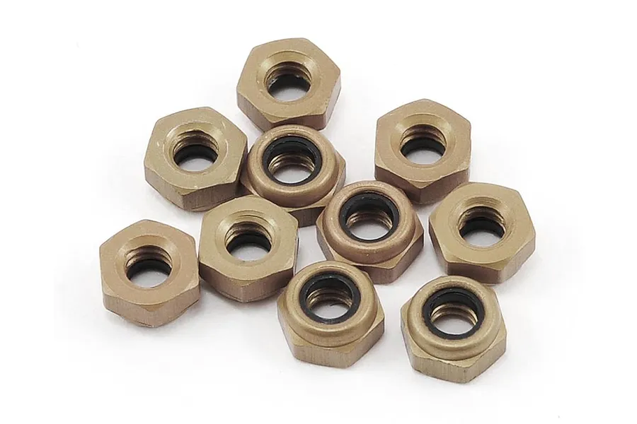 Losi Silver Aluminium 2.5mm Serrated Nyloc Nuts 10Pcs image 54532