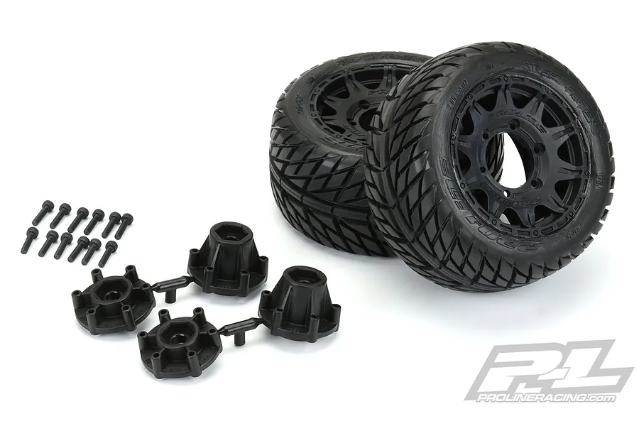 Pro-Line 2.8&amp;quot; Street Fighter LP Tyres on 10 Spoke Rims w/ Raid 6x30 Removable Hexes - Glued Wheels 2Pcs image 54569