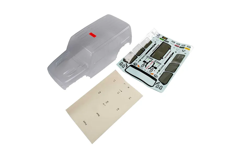 Axial SCX10 III Jeep® Wrangler Rubicon JL Clear Unpainted Body Shell w/ Decal Sheet image 54573