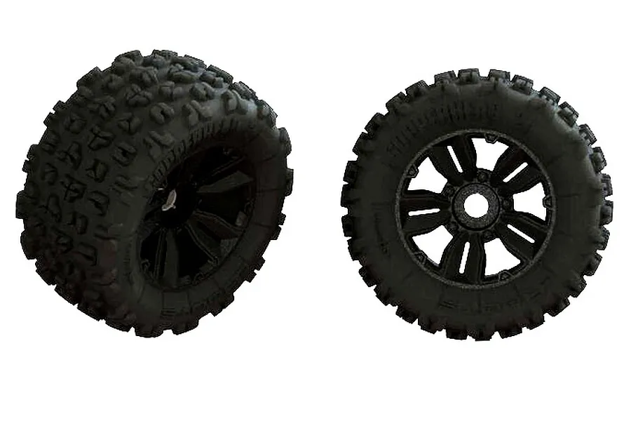 ARRMA 4.8&amp;quot; dBoots Copperhead2 Big Block MT Tyres on 5 Spoke Rims - Glued Wheels w/ Foam 2Pcs image 54578