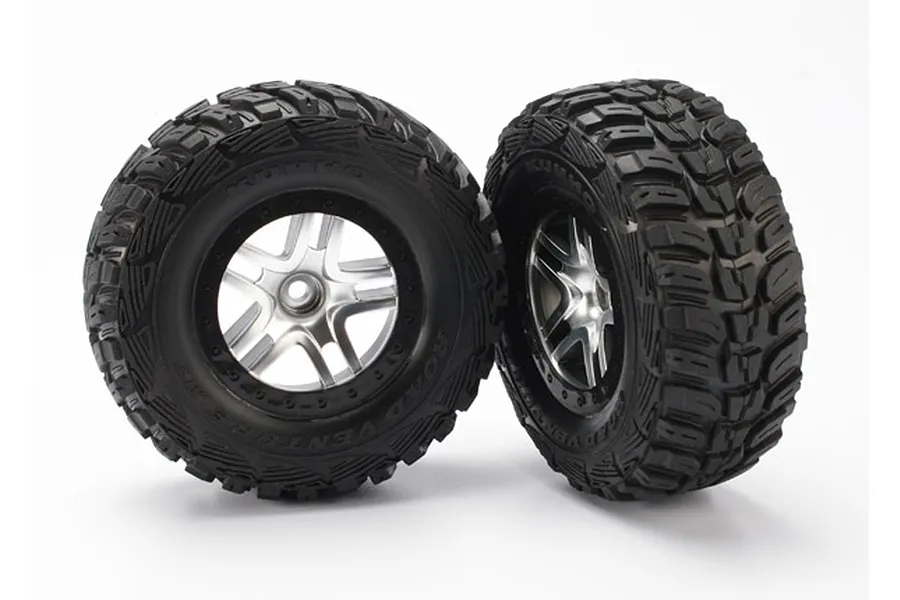 Traxxas 2.2/3.0&amp;quot; Kumho Tyres on Satin Chrome Split-Spoke Rims - Glued Wheels 2Pcs image 5460