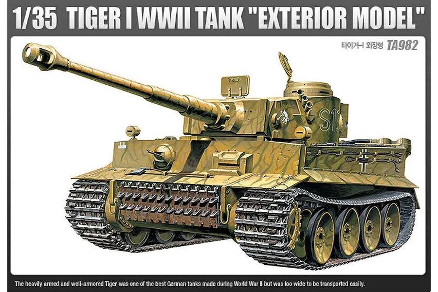 Academy 1/35 German Tiger-I Early Production &amp;quot;Exterior Model&amp;quot; Scaled Plastic Model Kit image 54600
