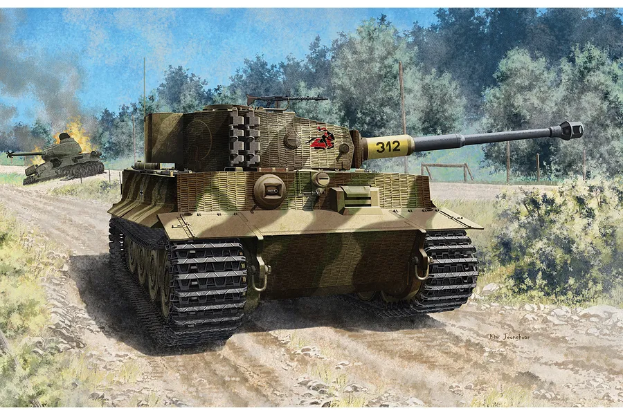 Academy 1/35 German Tiger-I (Ver. Late) Tank Scaled Plastic Model Kit image 54607