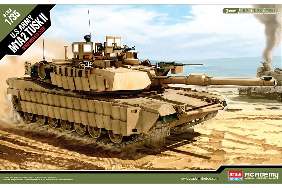 Academy 1/35 U.S. M1A2 Tusk II Tank Scaled Plastic Model Kit image 54611