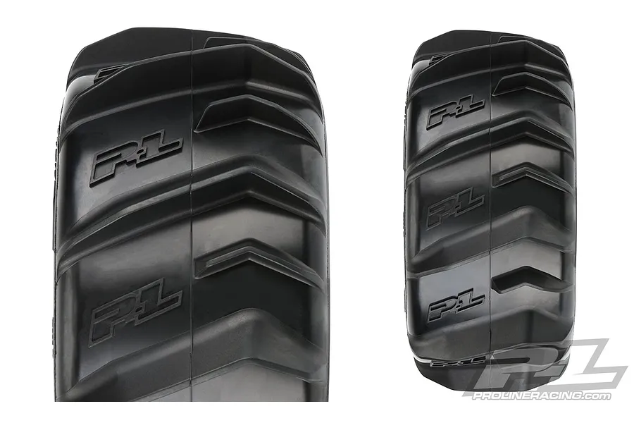 Pro-Line 3.8&amp;quot; Dumont Paddle Tyres on Black Raid Rims - Glued Wheels 2Pcs image 54640