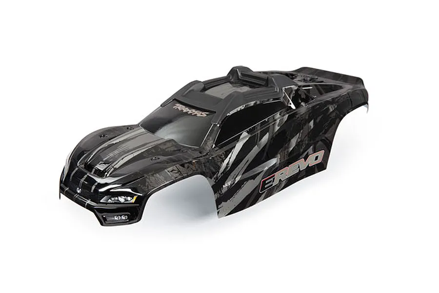 Traxxas E-Revo VXL 2.0 Black Painted Body Shell w/ Front and Rear Roll Cage Mounts image 54783