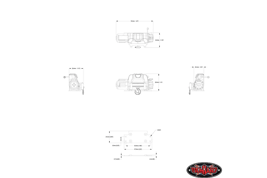 RC4WD 1/10 Black Rock Crawler Warn 9.5CTI-S Winch image 54812