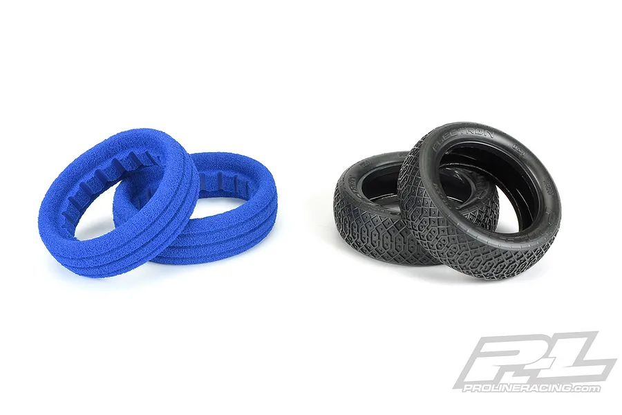 Pro-Line 2.2&amp;quot; MC (Clay) Electron 2WD Buggy Front Tyres 2Pcs w/ Closed Cell Foam Inserts image 54924