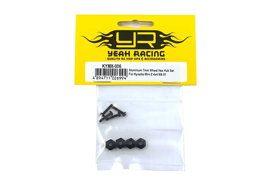 Yeah Racing Black Aluminium 7mm Wheel Hexes 4Pcs w/ Pins image 54936