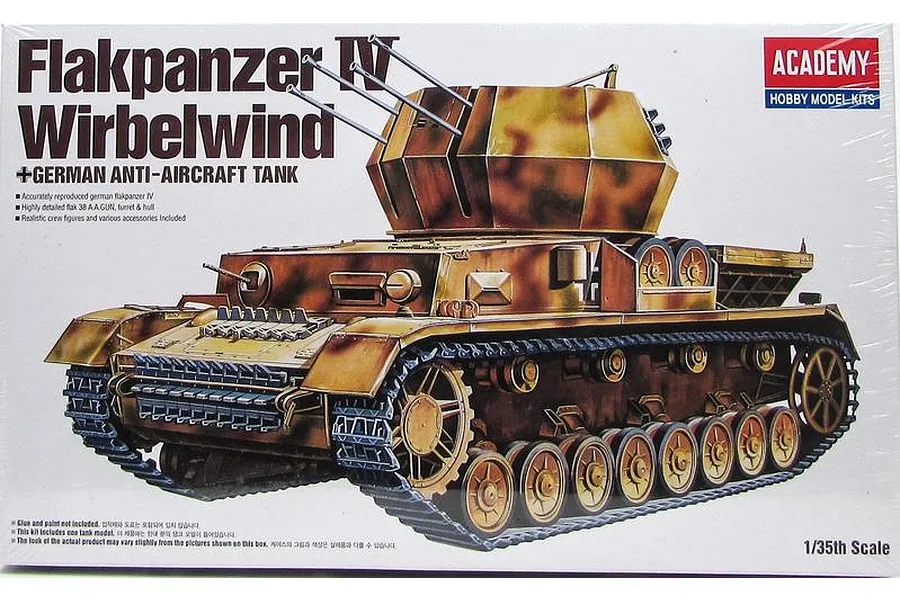 Academy 1/35 German Flakpanzer IV Wirbelwind Anti-Aircraft Tank Scaled Plastic Model Kit image 54950