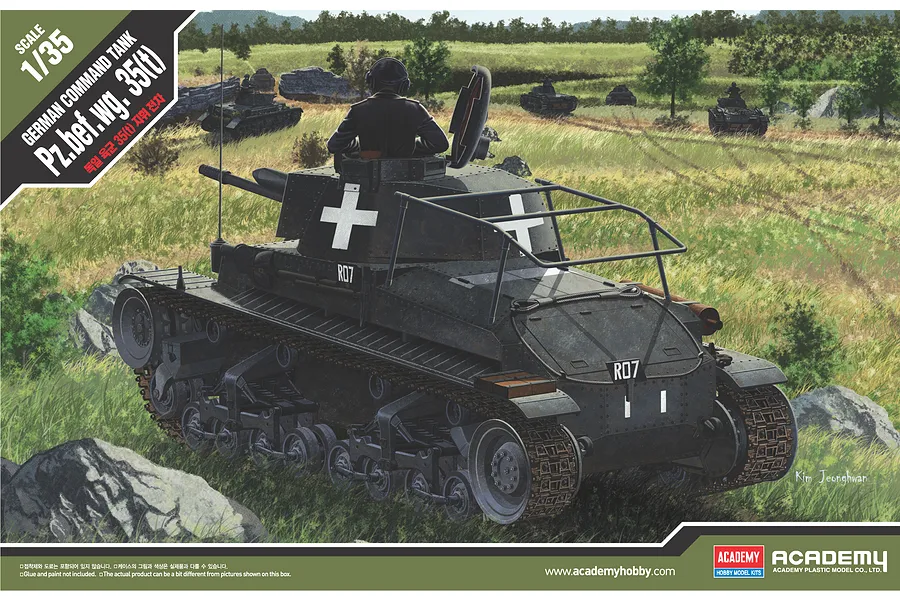 Academy 1/35 German Pz.bef.wg.35(t) Command Tank Scaled Plastic Model Kit image 54954