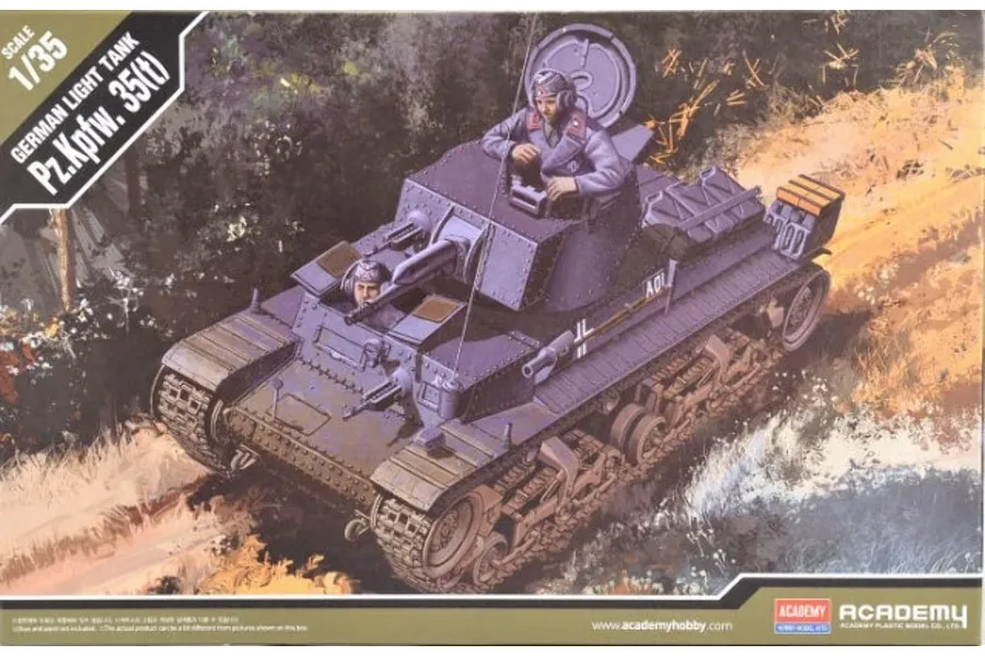 Academy 1/35 German Pz.Kpfw.35(t) Light Tank Scaled Plastic Model Kit image 54956