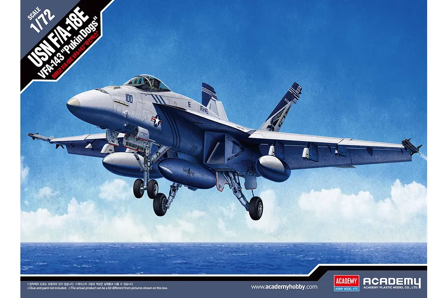 Academy 1/72 USN F/A-18E VFA-143 &amp;quot;Pukin Dogs&amp;quot; Super Hornet Scaled Plastic Model image 54969