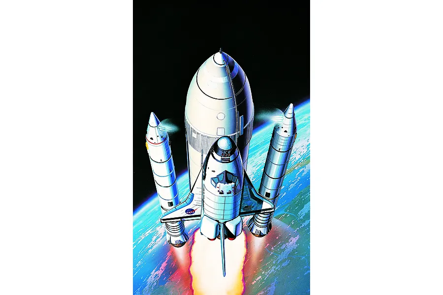 Academy 1/288 Space Shuttle &amp;amp; Booster Rockets Scaled Plastic Model Kit image 54998