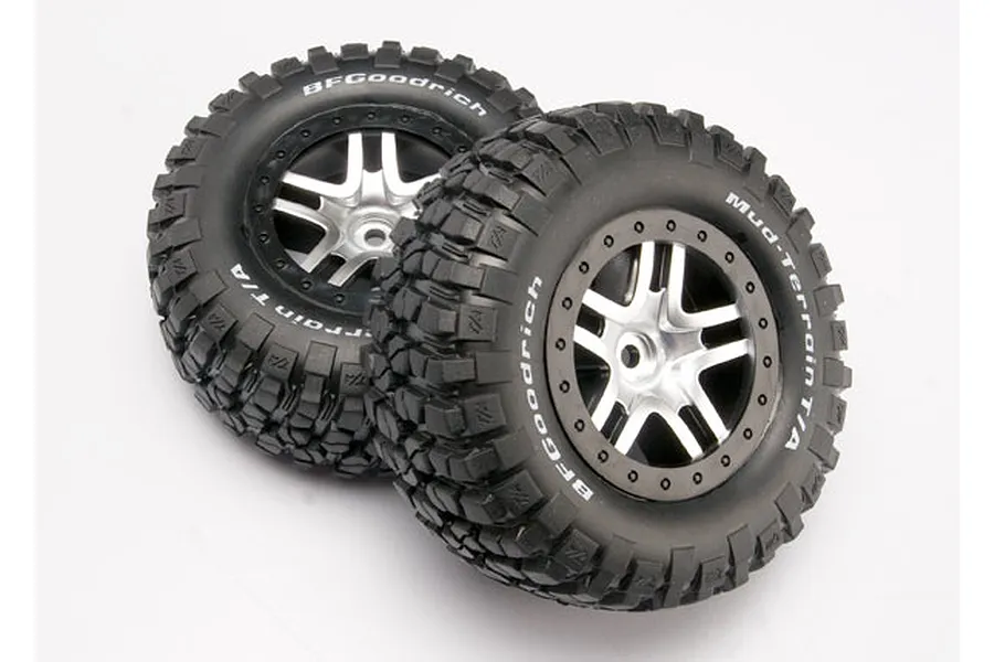 Traxxas 2.2/3.0&amp;quot; BFGoodrich Mud Terrain T/A KM2 Tyres on Satin Chrome/Black Split-Spoke Rims - Glued Wheels 2Pcs image 5505
