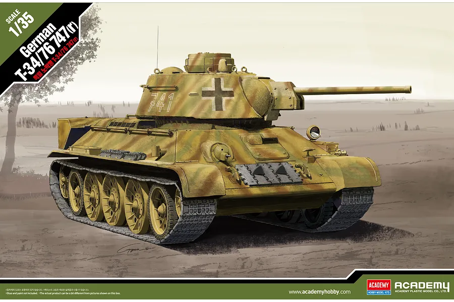 Academy 1/35 German T-24/76 747 (r) Tank Scaled Plastic Model Kit image 55376