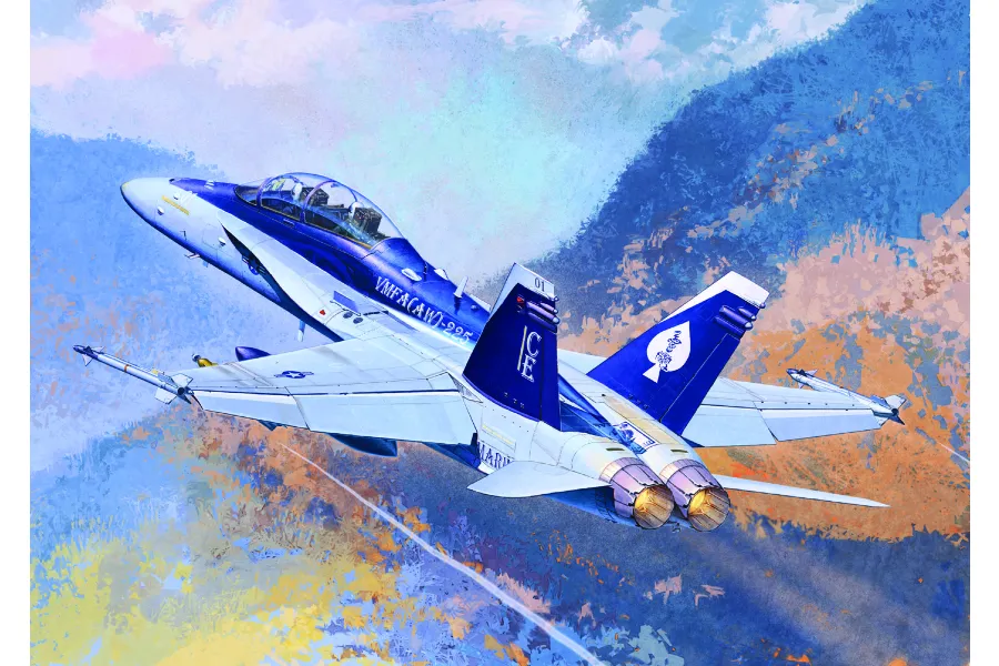 Academy 1/72 USMC F/A-18D &amp;quot;VMFA(AW)-225 Vikings&amp;quot; Fighter Scaled Plastic Model Kit w/ RAAF Decals image 55377