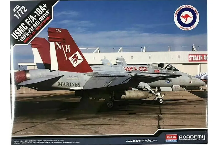 Academy 1/72 USMC F/A-18A+ &amp;quot;VMFA A-232 Red Devils LE&amp;quot; Fighter Scaled Plastic Model Kit w/ RAAF Insignia image 55395